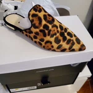Nine west leopard slides
